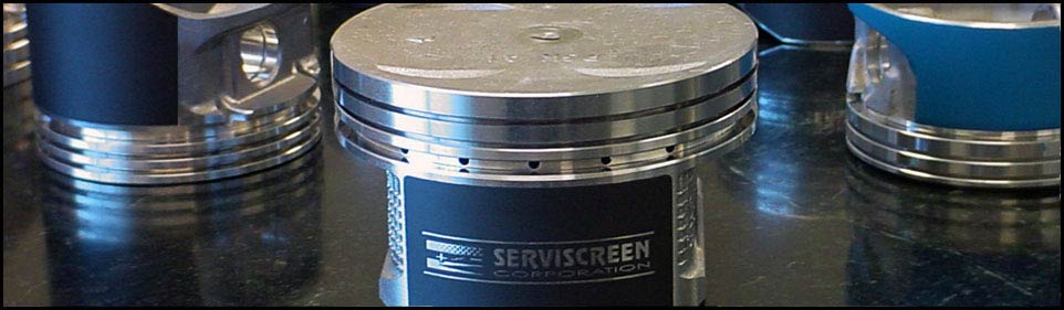 Pistons, serviscreen skirt coated pistons, PistonCoating.com